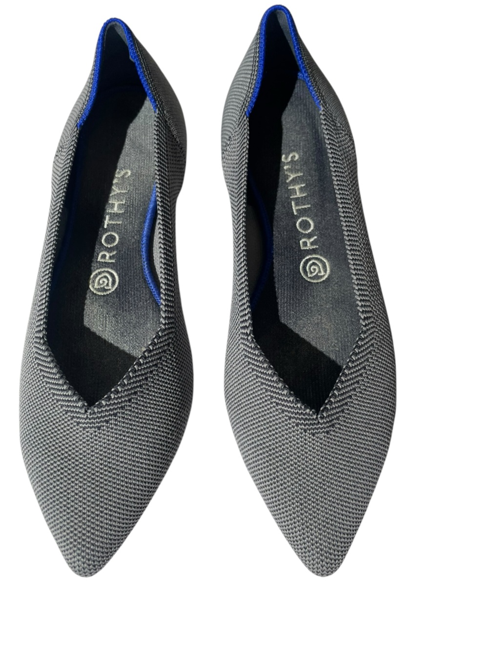 Rothy’s The Point Women’s Flats Cloud Grey Birdseye Knit Ballet Shoes Size 8.5